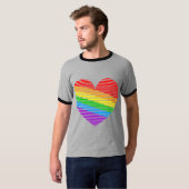 Corey Tiger 80er Rainbow Stripe Herz Shirt (Vorne ganz)