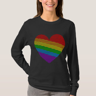 Corey Tiger 80er Rainbow Stripe Herz Shirt