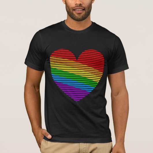 Corey Tiger 80er Rainbow Stripe Herz Shirt (Vorderseite)