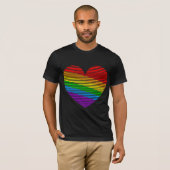 Corey Tiger 80er Rainbow Stripe Herz Shirt (Vorne ganz)