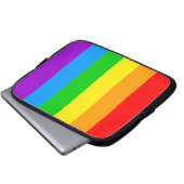 Corey Tiger 80er Rainbow Stripes Flag Laptopschutzhülle (Vorne Knopf)