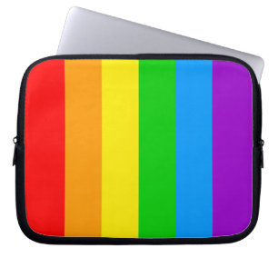 Corey Tiger 80er Rainbow Stripes Flag Laptopschutzhülle