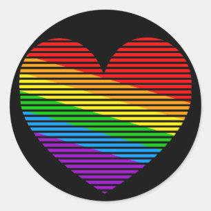 Corey Tiger 80er Regenbogen Streifen Herz Aufklebe Runder Aufkleber