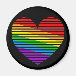 Corey Tiger 80er Regenbogen Streifen Herz Magnet