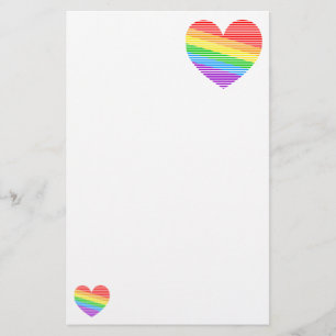 Corey Tiger 80er Regenbogen-Streifen-Herz-Papierwa Briefpapier