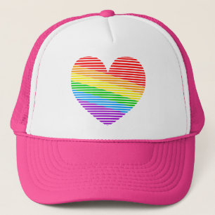 Corey Tiger 80er Regenbogen Streifen Herz Trucker Truckerkappe