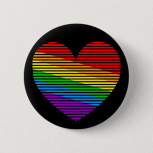 Corey Tiger 80er Regenbogenstreifen-Herz-Pin Button