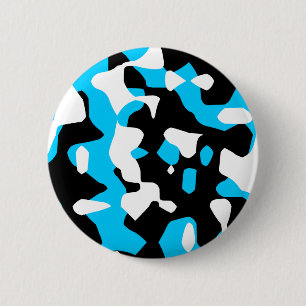 Corey Tiger 80er Retro Blau Camouflage (Camo) Button