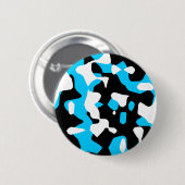 Corey Tiger 80er Retro Blue Camouflage (Camouflage Button (Vorne & Hinten)
