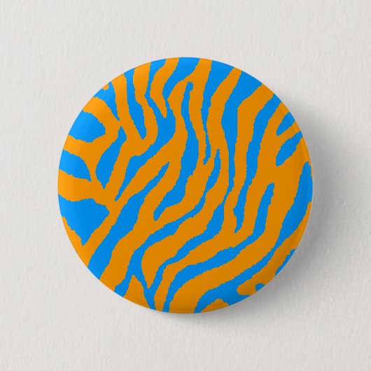 COREY TIGER 80er RETRO BLUE ORANGE TIGER STRIPES Button (Vorderseite)