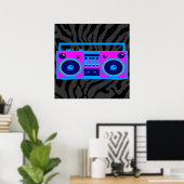 Corey Tiger 80er Retro Boombox Radio Poster (Heimbüro)