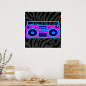 Corey Tiger 80er Retro Boombox Radio Poster (Küche)