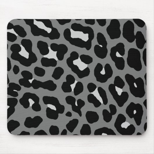 Corey Tiger 80er Retro Gray Leopard Print Mousepad (Vorne)