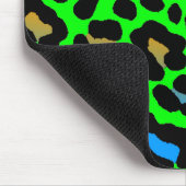 Corey Tiger 80er Retro Green Leopard Print Mousepa Mousepad (Ecke)