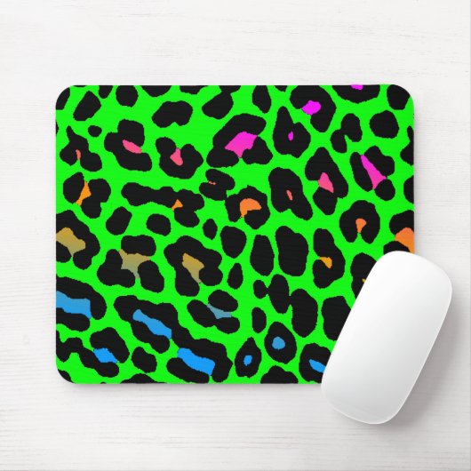 Corey Tiger 80er Retro Green Leopard Print Mousepa Mousepad (Mit Mouse)
