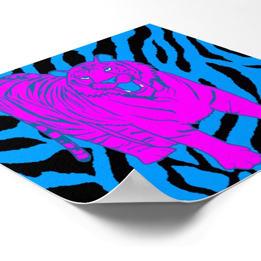 Corey Tiger 80er Retro Growling Tiger Poster (Ecke)