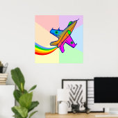 Corey Tiger 80er Retro Jet Kämpfer Flugzeug Regenb Poster (Heimbüro)