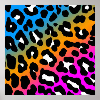 Corey Tiger 80er Retro Leopard Muster Poster