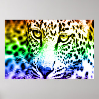 Corey Tiger 80er Retro Leopard Poster
