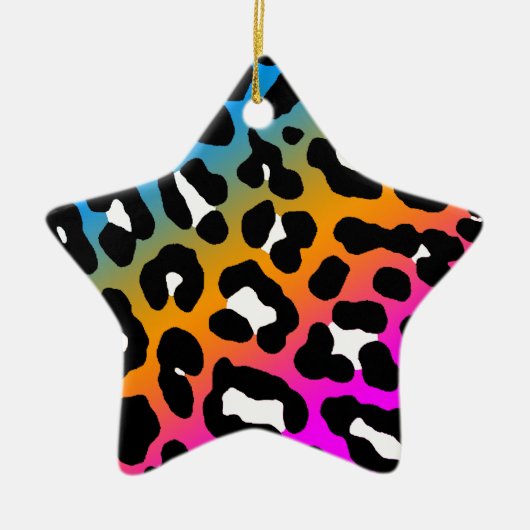 Corey Tiger 80er Retro Leopard Print Star Ornament (Vorne)