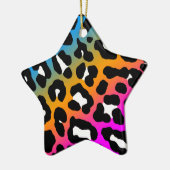 Corey Tiger 80er Retro Leopard Print Star Ornament (Links)
