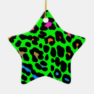 Corey Tiger 80er Retro Leopard Print Star Ornament
