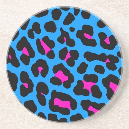 Corey Tiger 80er Retro Leopard Spots Muster Getränkeuntersetzer (Vorne)