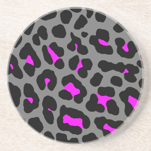 Corey Tiger 80er Retro Leopard Spots Muster Sandstein Untersetzer (Vorne)