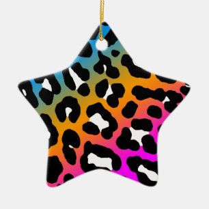 Corey Tiger 80er Retro-Leopardenprint-Sternenornam Keramikornament