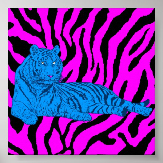 Corey Tiger 80er Retro Lounge Tiger Poster (Vorne)