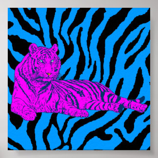 Corey Tiger 80er Retro Lounge Tiger Poster