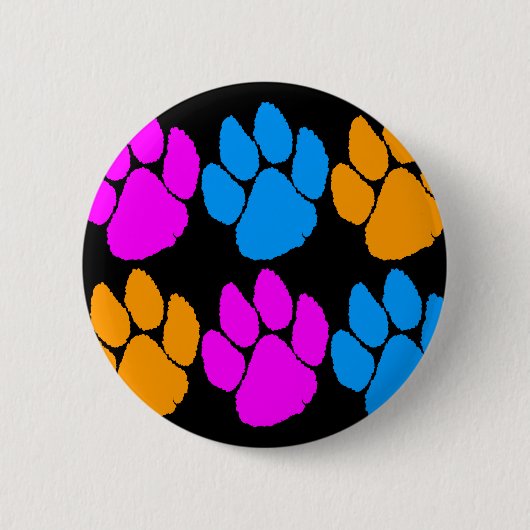 COREY TIGER 80er RETRO MULTICOLOR TIGER CLAWS Button (Vorderseite)