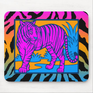 Corey Tiger 80er Retro Neon Jungle Tiger Mousepad