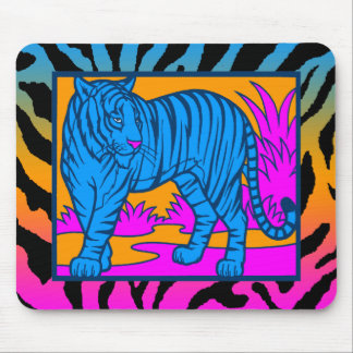 Corey Tiger 80er Retro Neon Jungle Tiger Mousepad