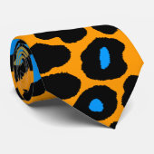 Corey Tiger 80er Retro Neon Leopard Print Krawatte (Gerollt)
