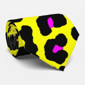 Corey Tiger 80er Retro Neon Leopard Print Krawatte (Gerollt)