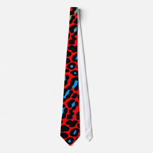 Corey Tiger 80er Retro Neon Leopard Print Krawatte (Vorderseite)