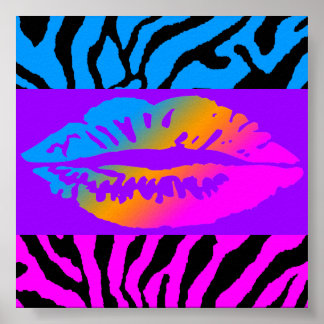 Corey Tiger 80er Retro Neon Lipno Poster