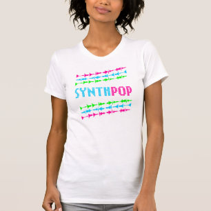 Corey Tiger-80er Retro NeonSynth Pop-Schallwellen T-Shirt