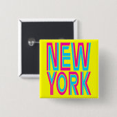 Corey Tiger 80er Retro New York Button (Vorne & Hinten)