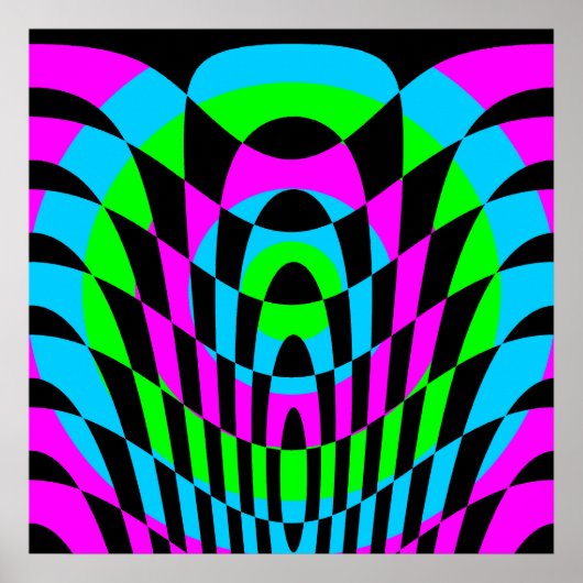 Corey Tiger 80er Retro Op-Art Poster (Vorne)