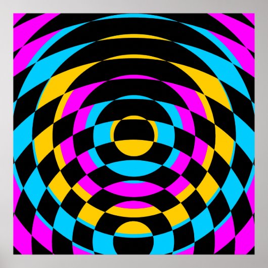 Corey Tiger 80er Retro Op-Art Poster (Vorne)