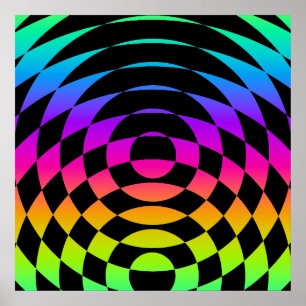 Corey Tiger 80er Retro Op Art Poster