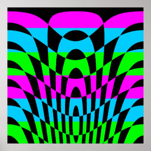 Corey Tiger 80er Retro Op Art Poster
