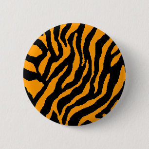 COREY TIGER-80er RETRO ORANGE TIGER-STREIFEN Button