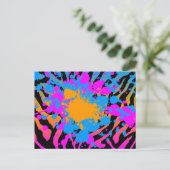 COREY TIGER "80er RETRO PAINT SPRITZER & STRIPES Postkarte (Stehend Vorderseite)