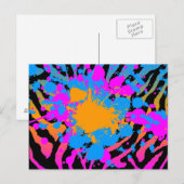 COREY TIGER "80er RETRO PAINT SPRITZER & STRIPES Postkarte (Vorne/Hinten)