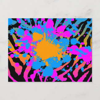 COREY TIGER "80er RETRO PAINT SPRITZER & STRIPES Postkarte