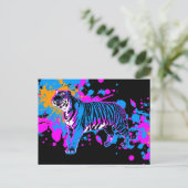 Corey Tiger "80er Retro Paint Spritzer Tiger Postkarte (Stehend Vorderseite)