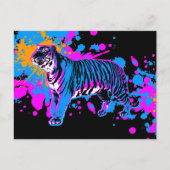 Corey Tiger "80er Retro Paint Spritzer Tiger Postkarte (Vorderseite)